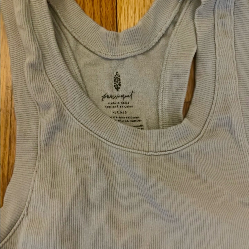 Free People Movement Gray Ribbed Tank Top